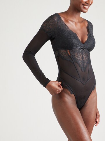 Hunkemöller Bodi 'Astrid', värv must: eest vaates