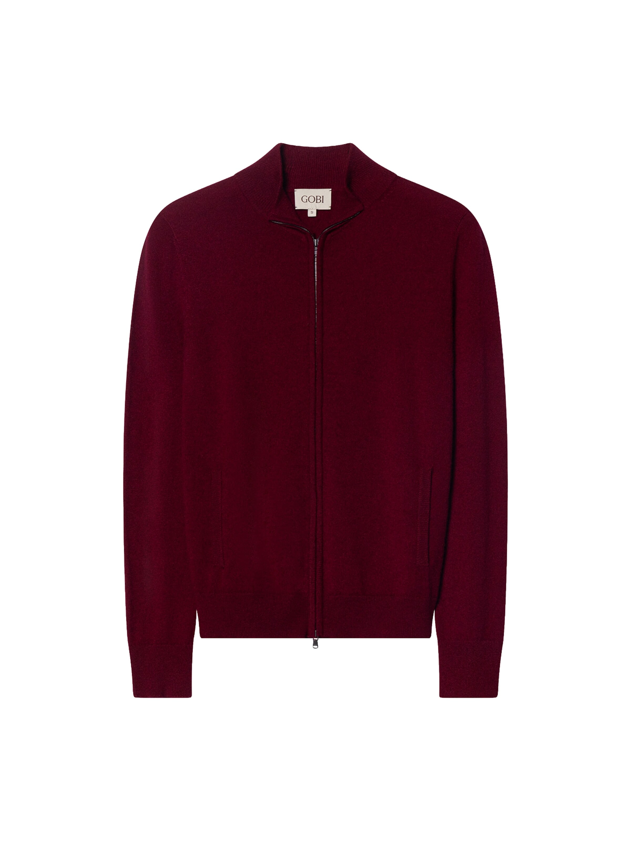 GOBI Cashmere Gebreid vest 'Women's Timeless Cashmere Full-Zip Cardigan' in Rood: voorkant