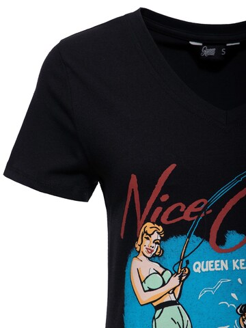 Queen Kerosin Shirt 'Nice Catch' in Black