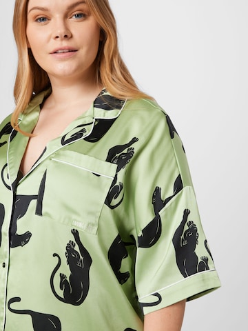 River Island Plus Pajama Shirt in Green