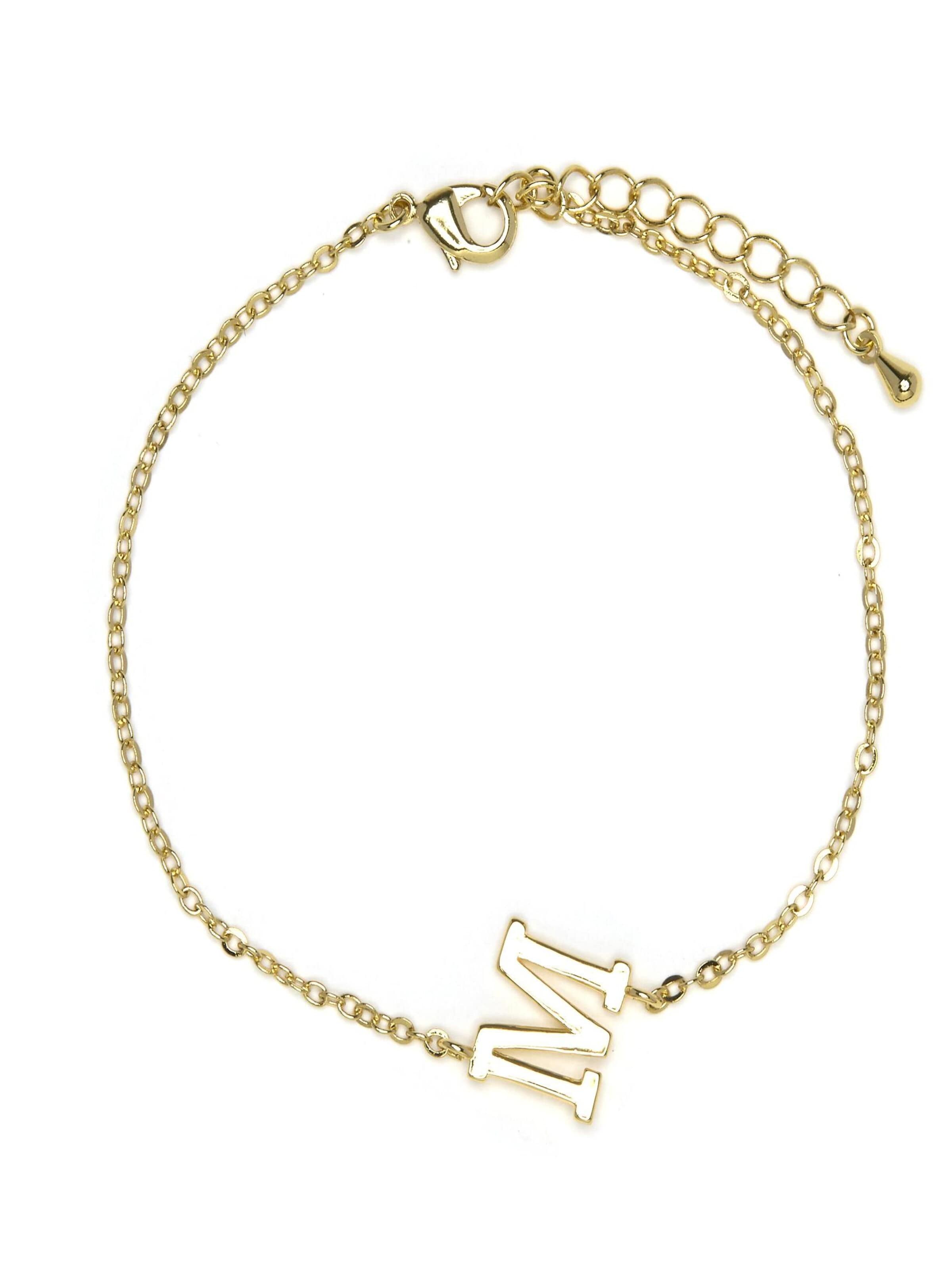 Luxenter - Pulseira 'Alphabet M' em ouro: frente