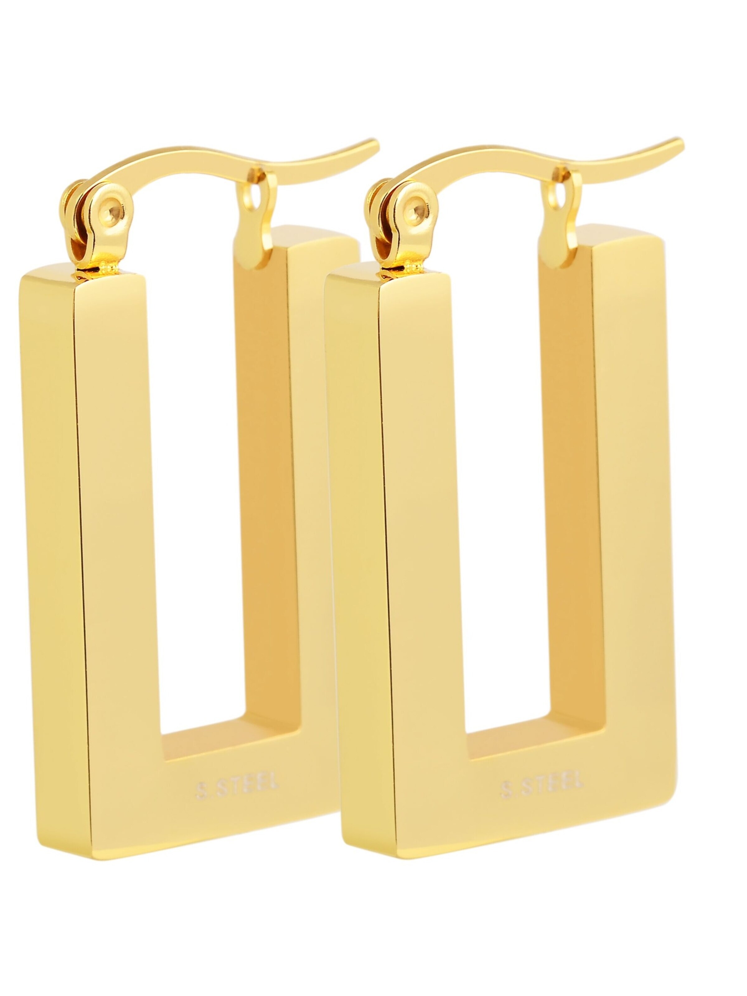 Akzent Earrings 'aus Edelstahl, eckig' in Gold