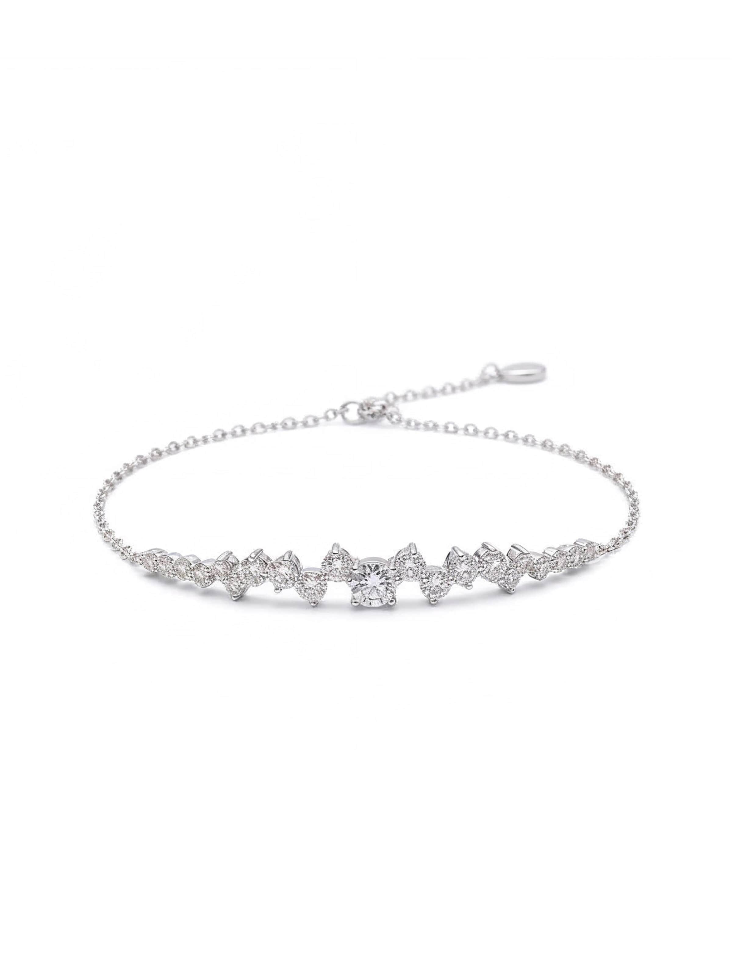 Staufergold Bracelet 'Tennis-Armband „Luxe Five“ 0,5ct' in Silver: front