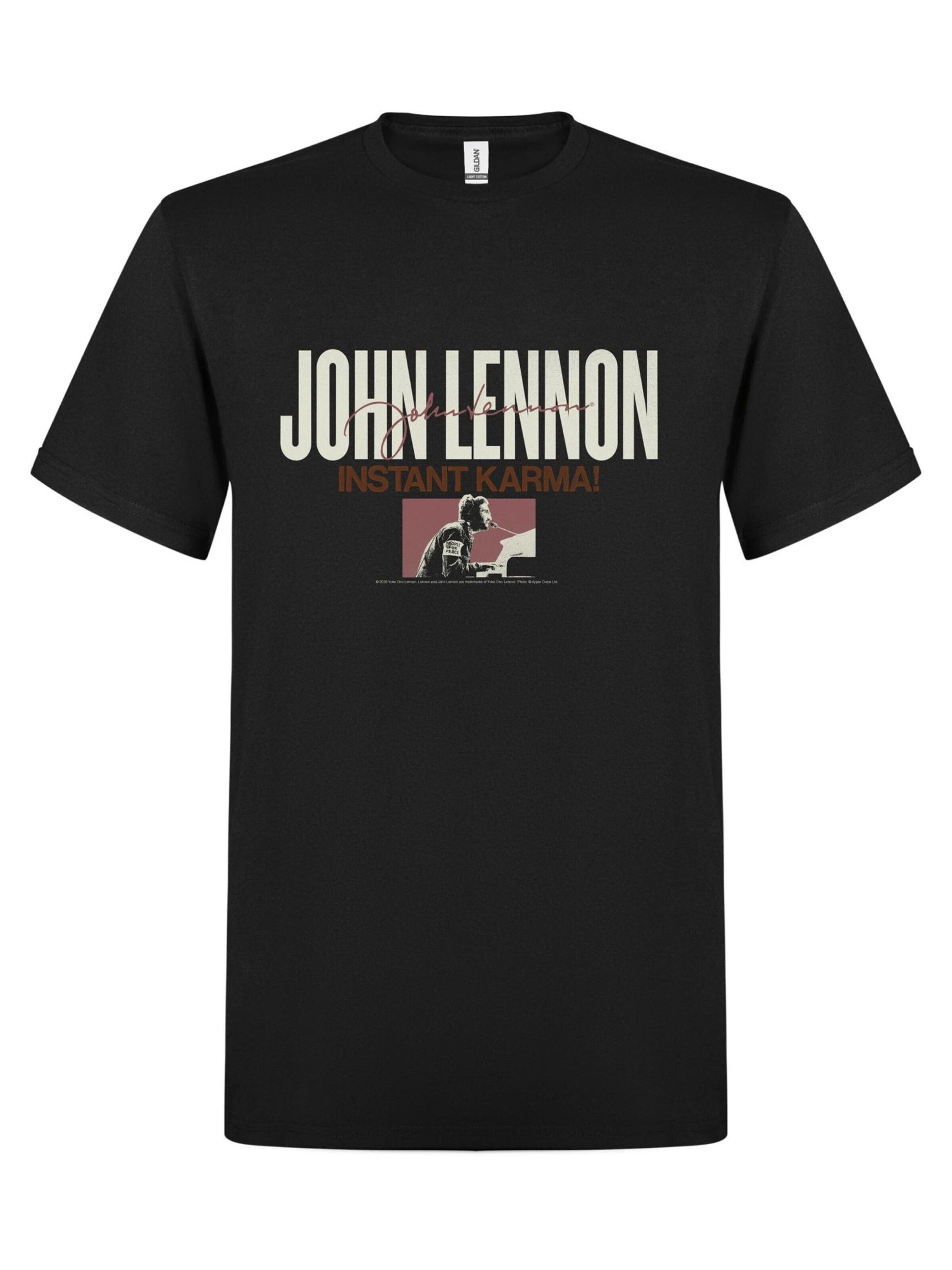 John Lennon Shirt 'John Lennon Instant Charma T-Shirt' in Black: front