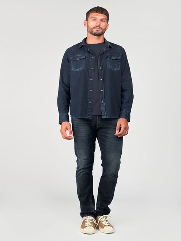 Le Temps Des Cerises Regular fit Overhemd 'Pedro' in Blauw