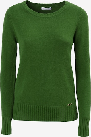 Pulover de la Influencer pe verde: față