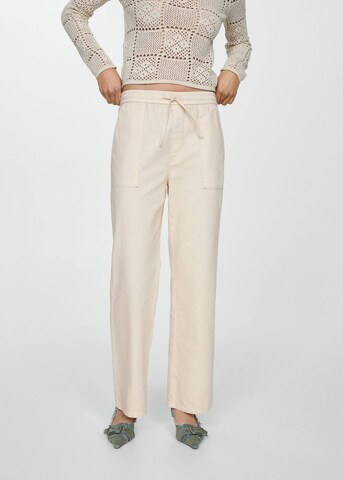 MANGO Loosefit Hose 'Suki' in Weiß: Vorderseite