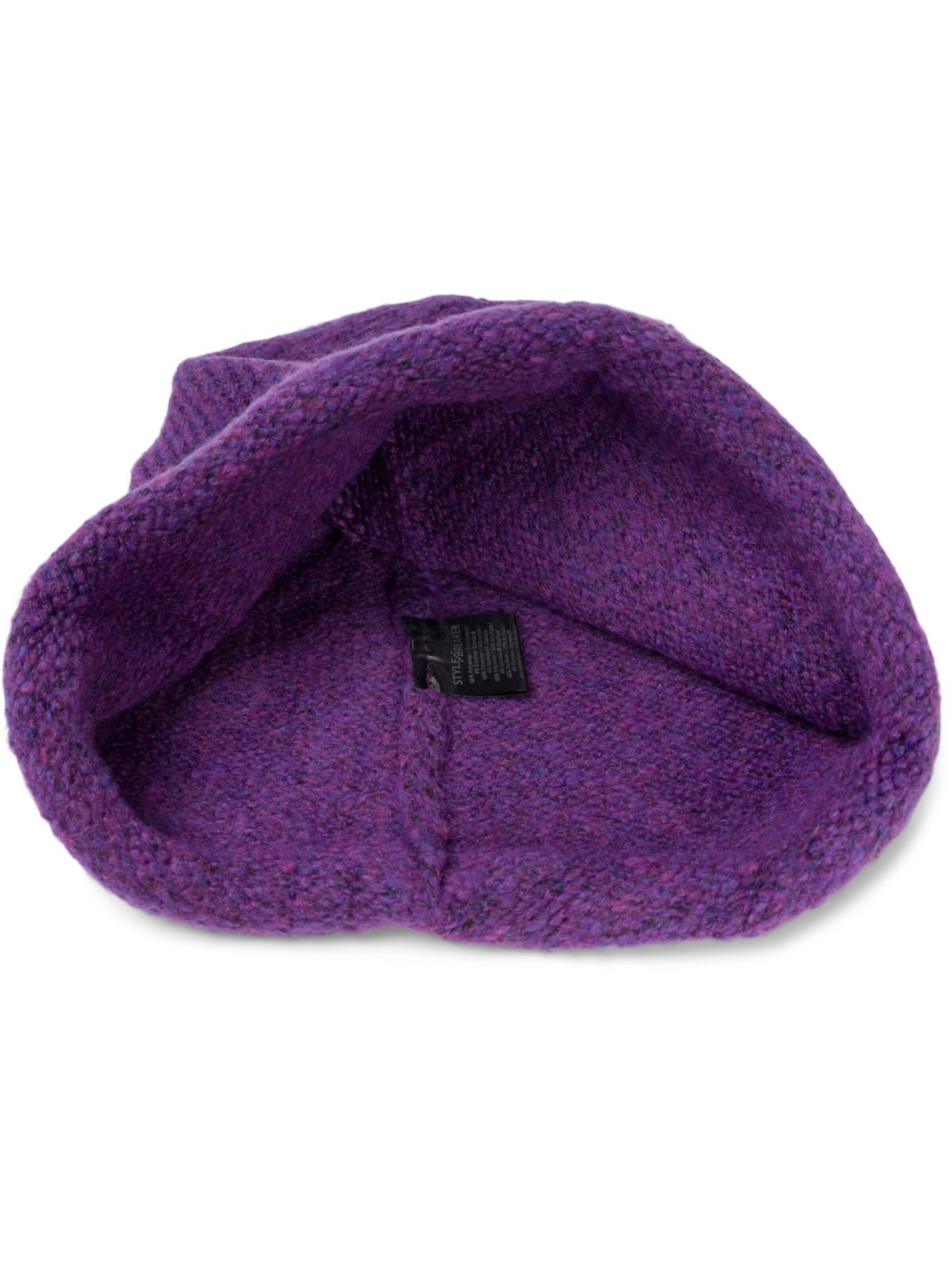 styleBREAKER Mütze 'Oversize Strickbeanie mit Rollrand'‌‌ in Lila