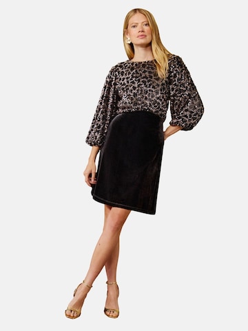 Robe de cocktail love & roses en marron : devant