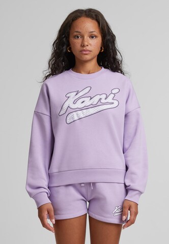Sweat-shirt 'Varsity Palm' Karl Kani en violet : devant