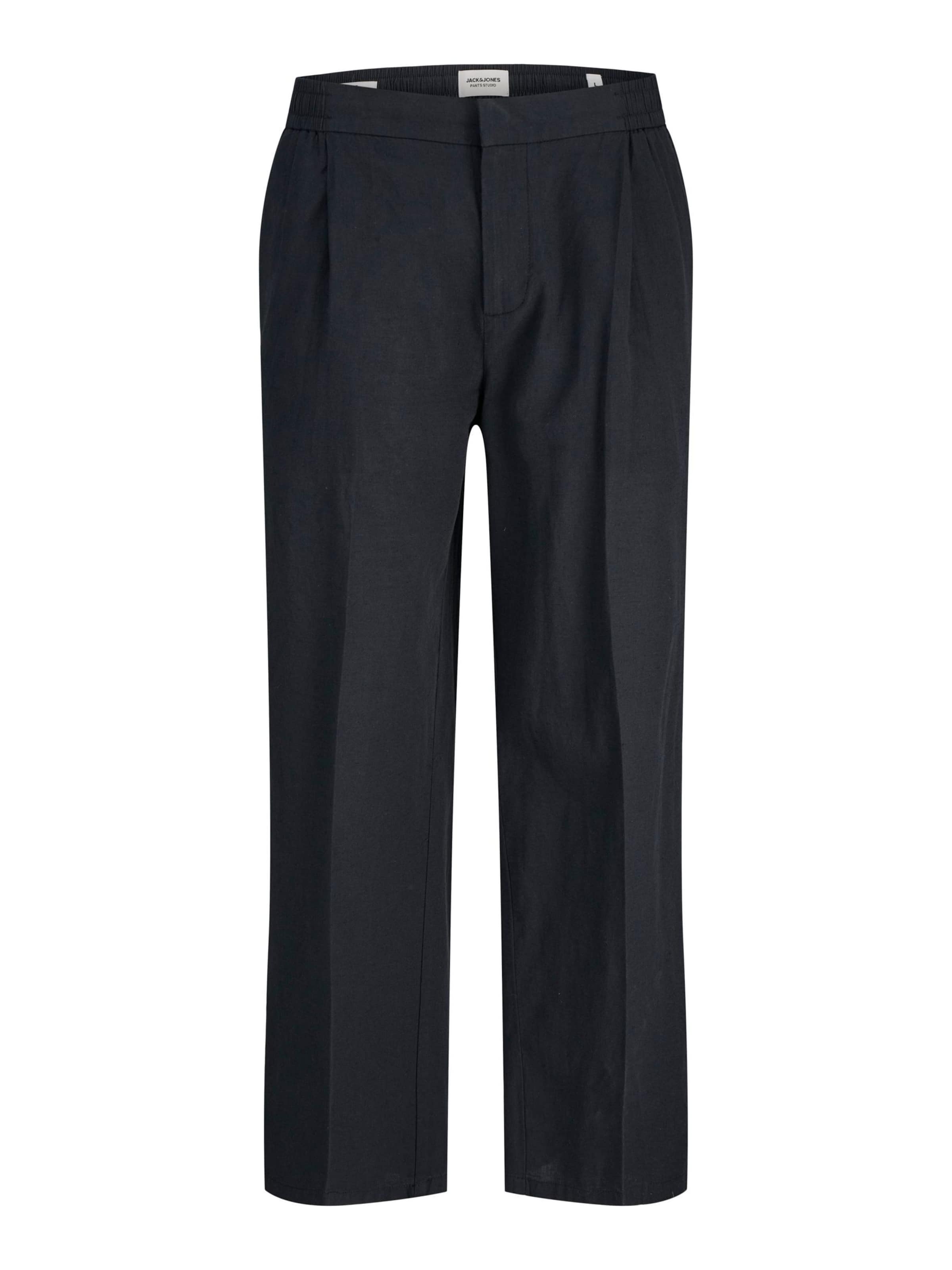 JACK & JONES Wide Leg Bukser i sort: forside