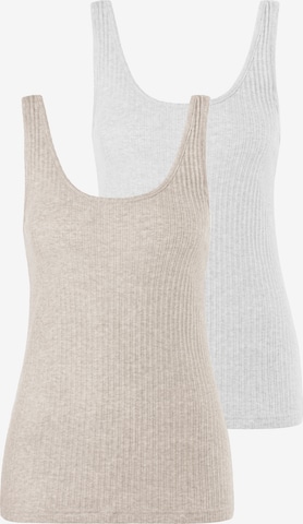 LASCANA - Camiseta térmica en beige: frente