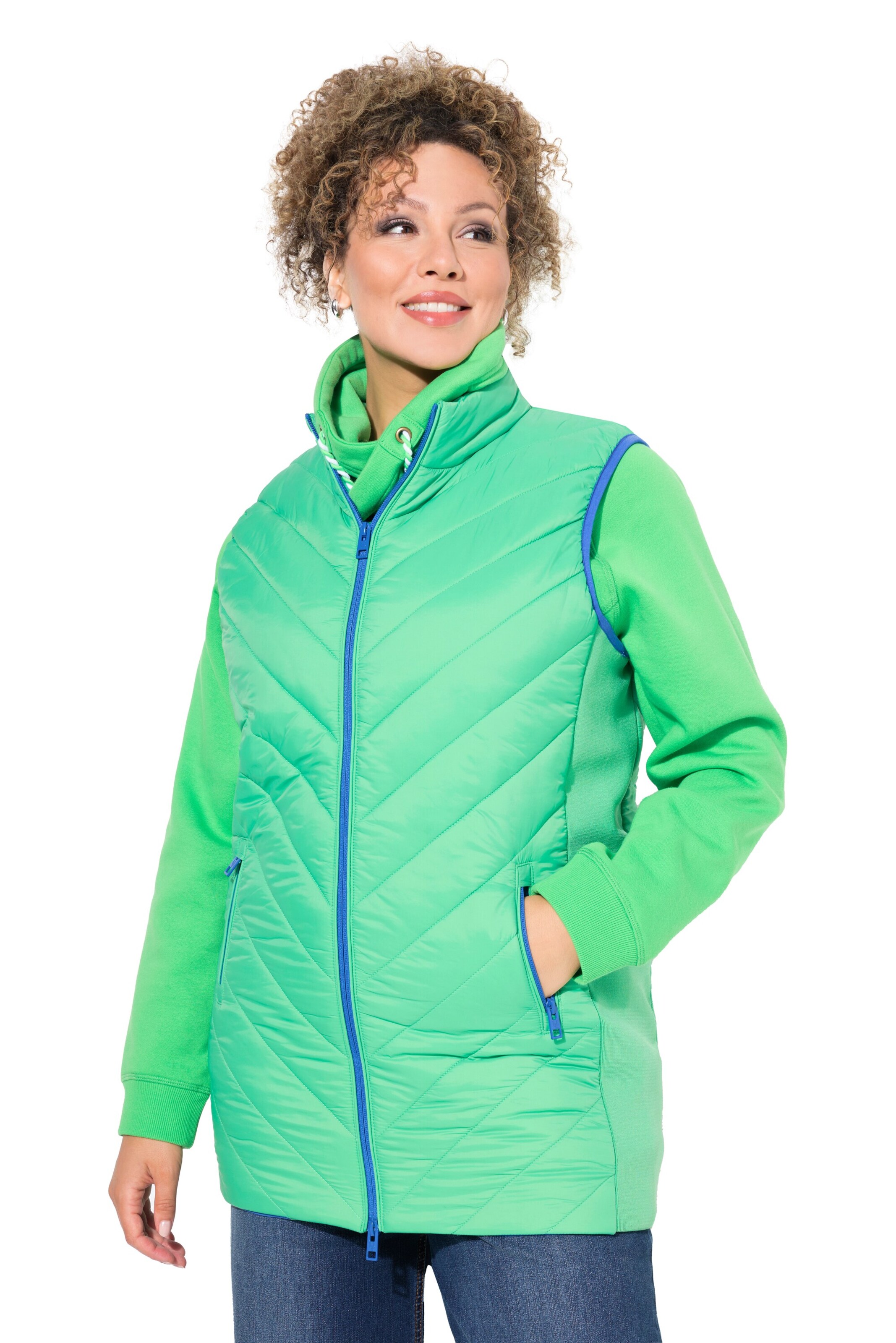 Ulla Popken Weste in Grün: Vorderseite