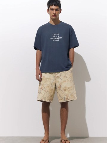 Pull&Bear Štandardný strih Nohavice - Béžová