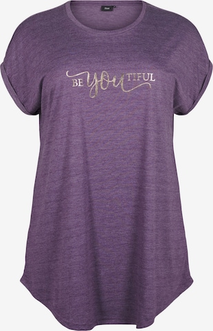 Zizzi - Camisa 'Malis' em roxo: frente