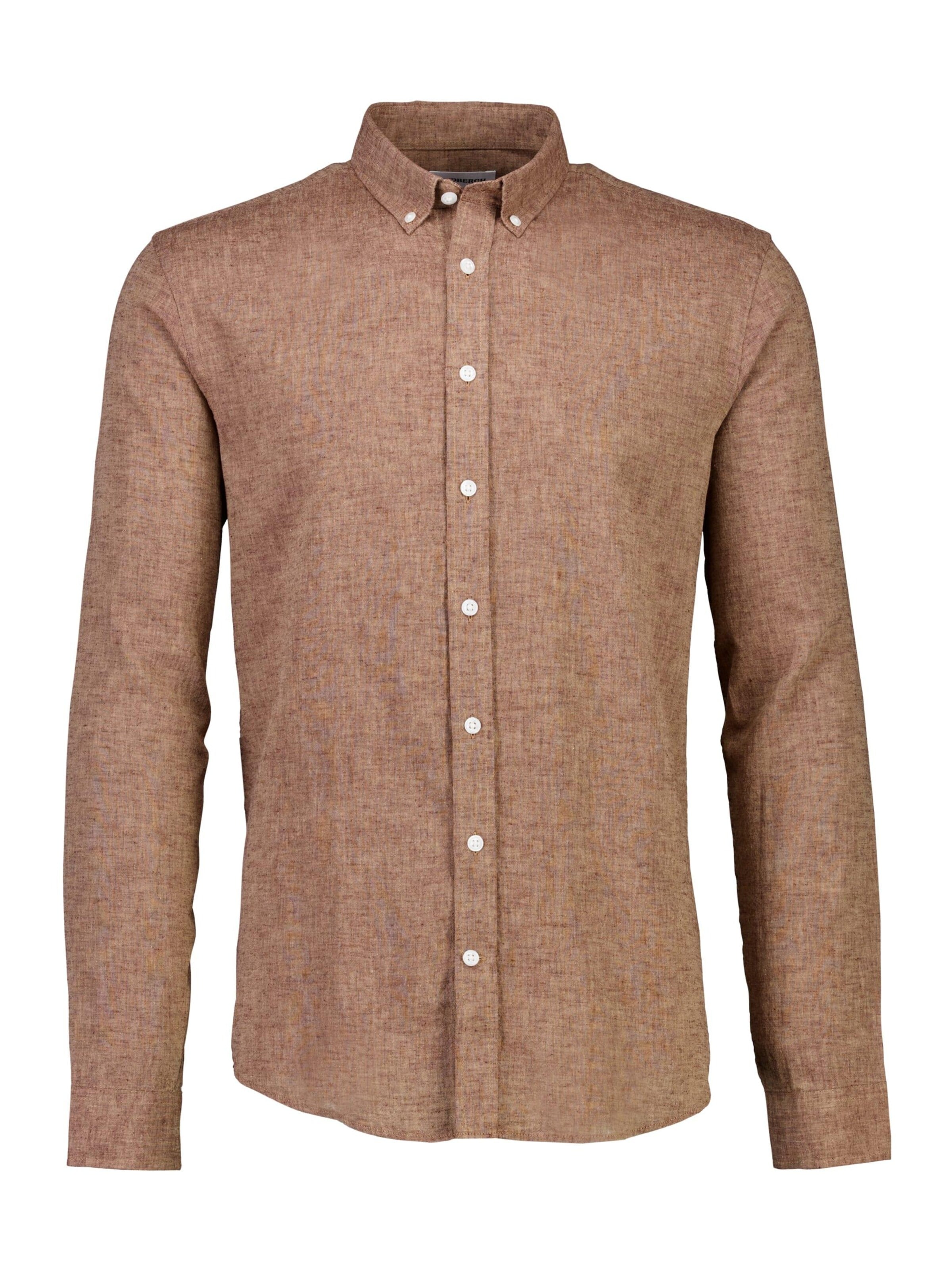 Coupe regular Chemise Lindbergh en marron : devant