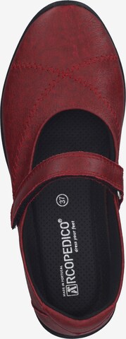 Arcopedico Ballet Flats with Strap in Red