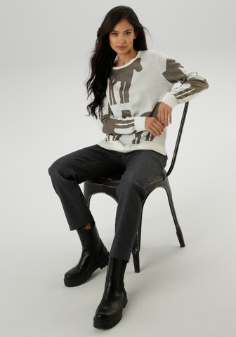 Aniston SELECTED Pullover in Grau