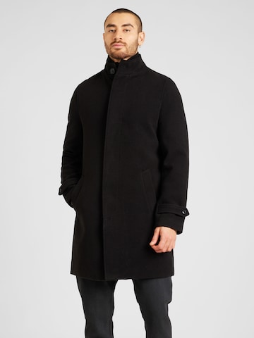 BURTON MENSWEAR LONDON Ανοιξιάτικο και φθινοπωρινό παλτό 'Funnel' σε μαύρο: μπροστά