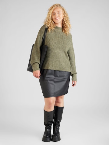 PIECES Curve Sweater 'NATALEE' in Green