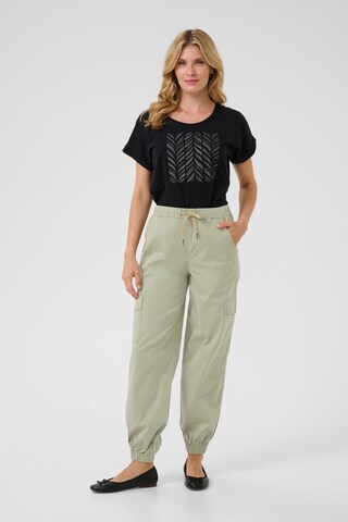 Cream Loose fit Cargo trousers in Green