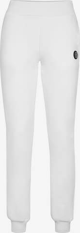 Plein Sport Tapered Trousers in White: front