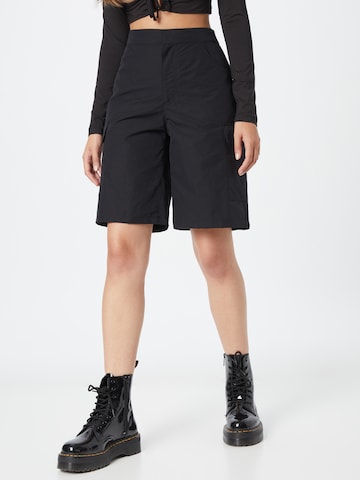 WEEKDAY Wide leg Cargo Pants in Black: front