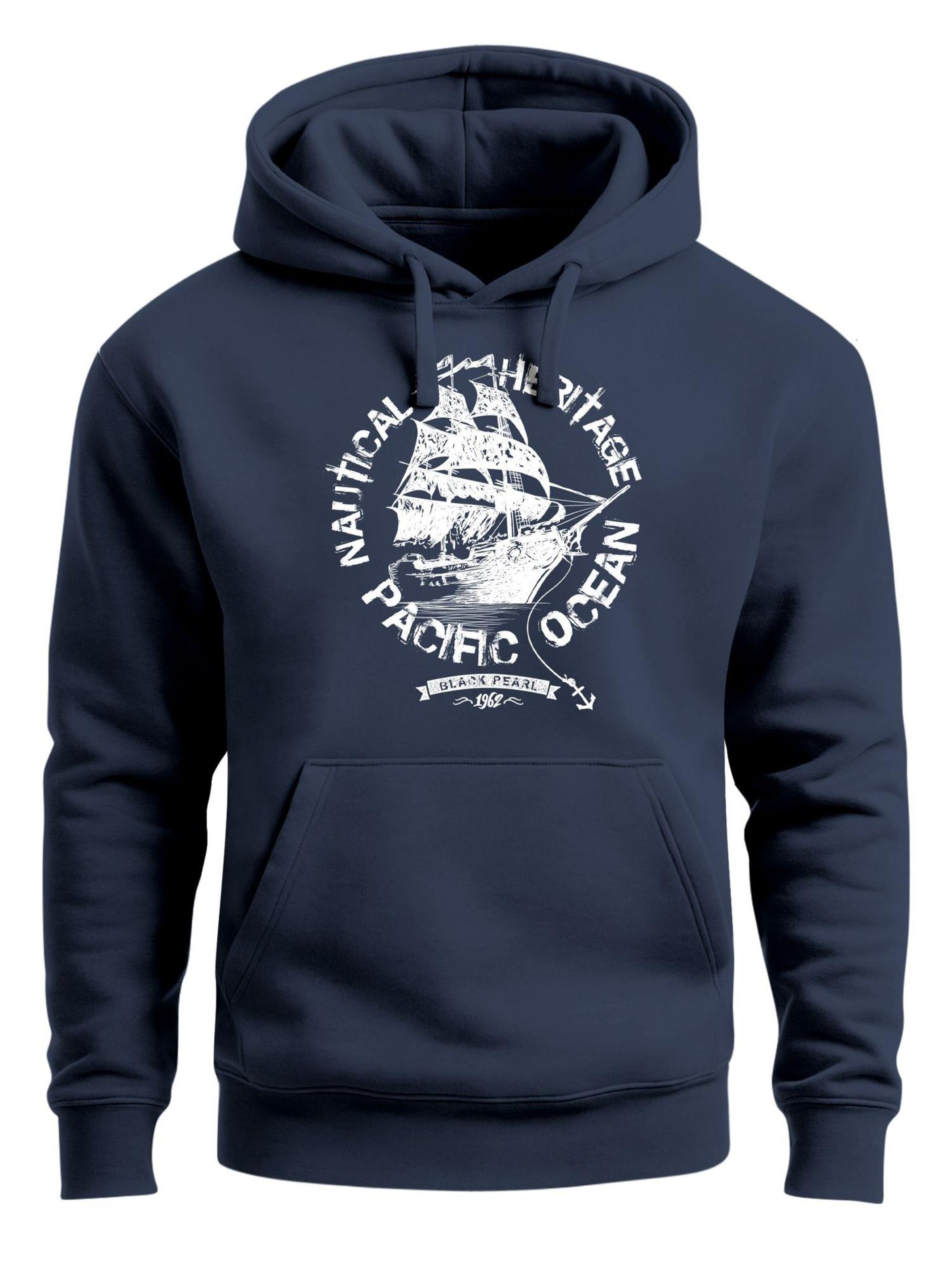 Neverless Sweatshirt 'Motorrad' in Blue: front