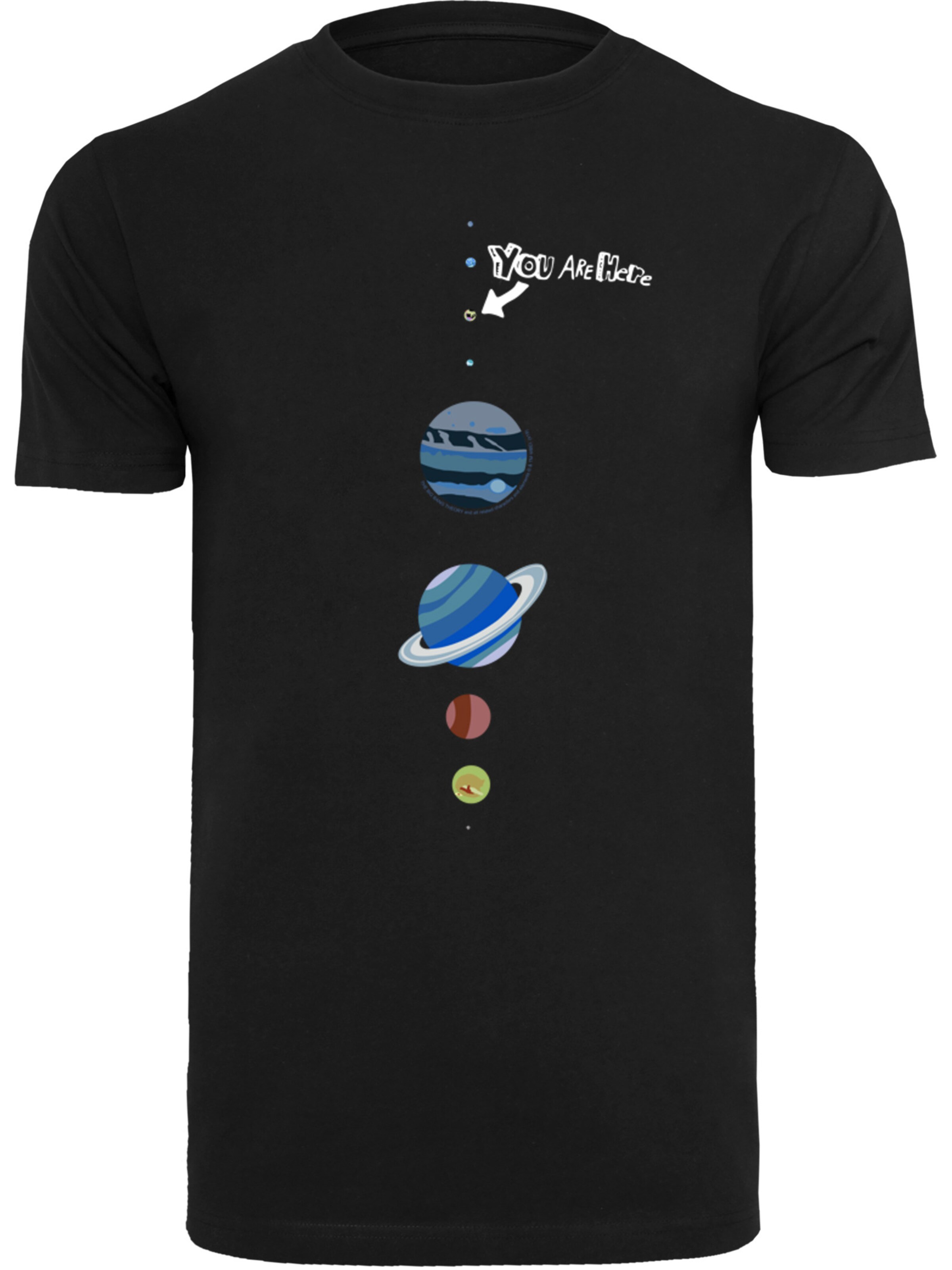 T-Shirt 'Big Bang Theory You Are Here and Big Bang Theory' F4NT4STIC en noir : devant