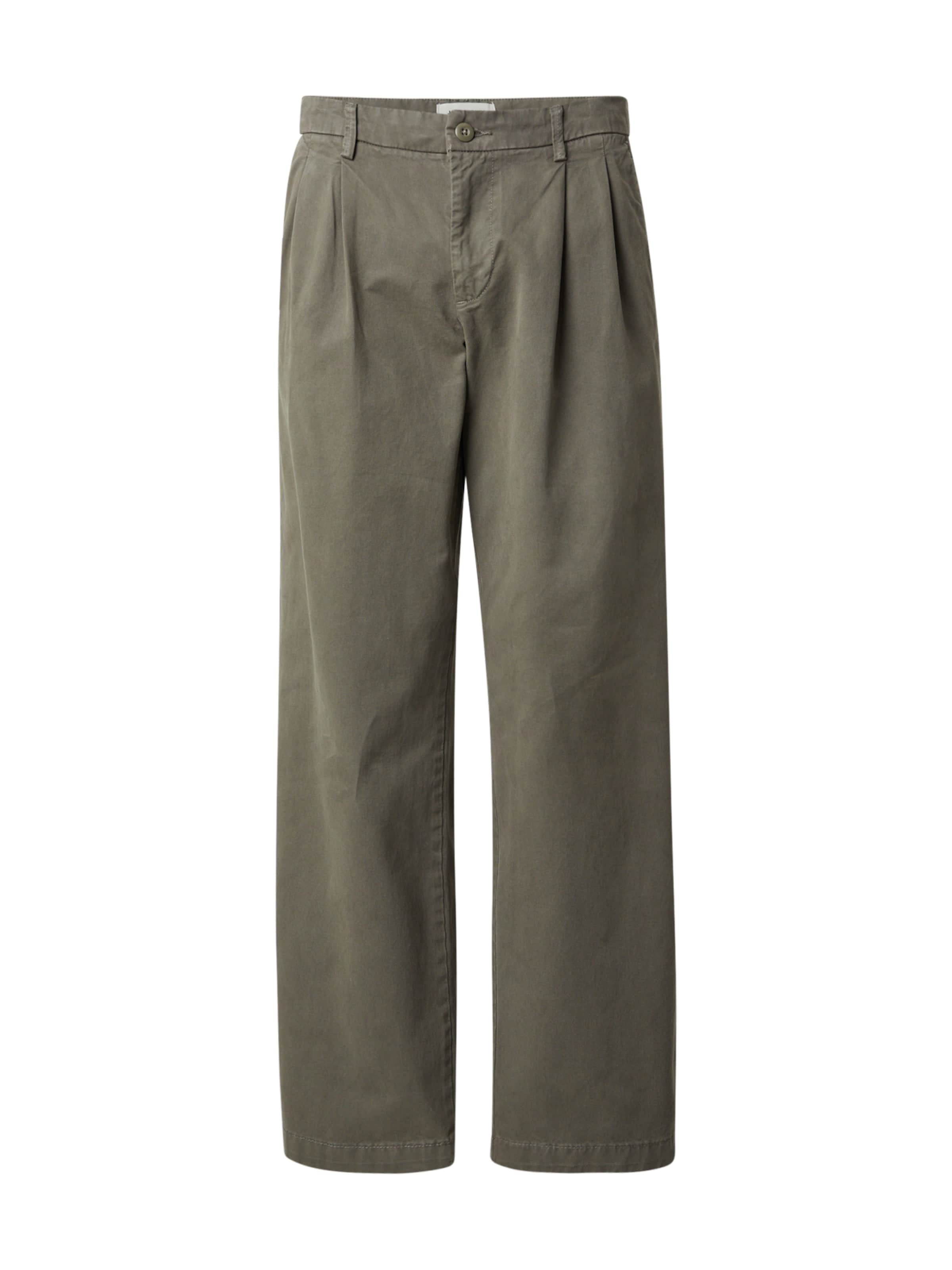 JACK & JONES Štandardný strih Plisované nohavice - Zelená: predná strana