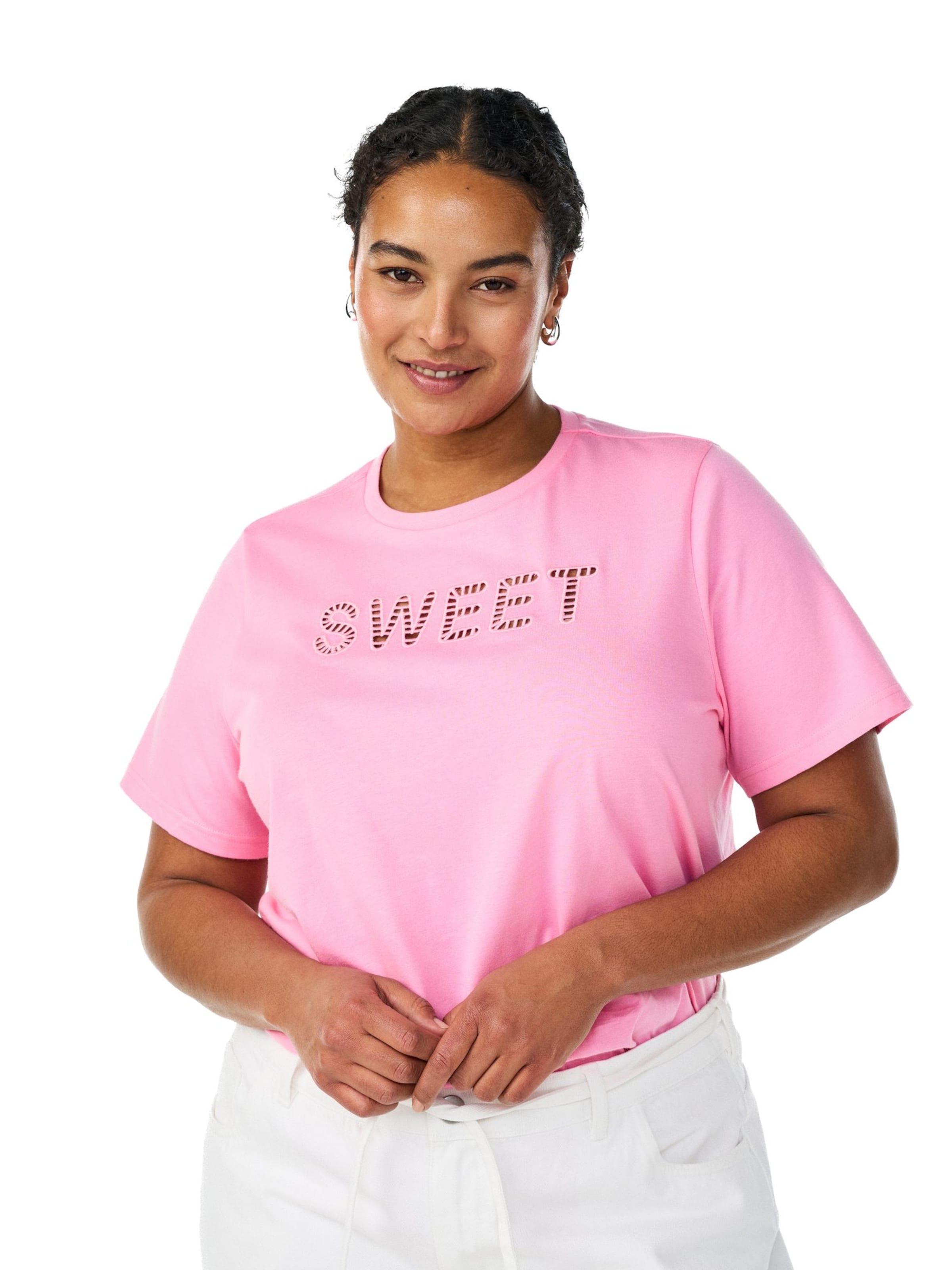 Zizzi Футболка 'Tea' в Белый: спереди