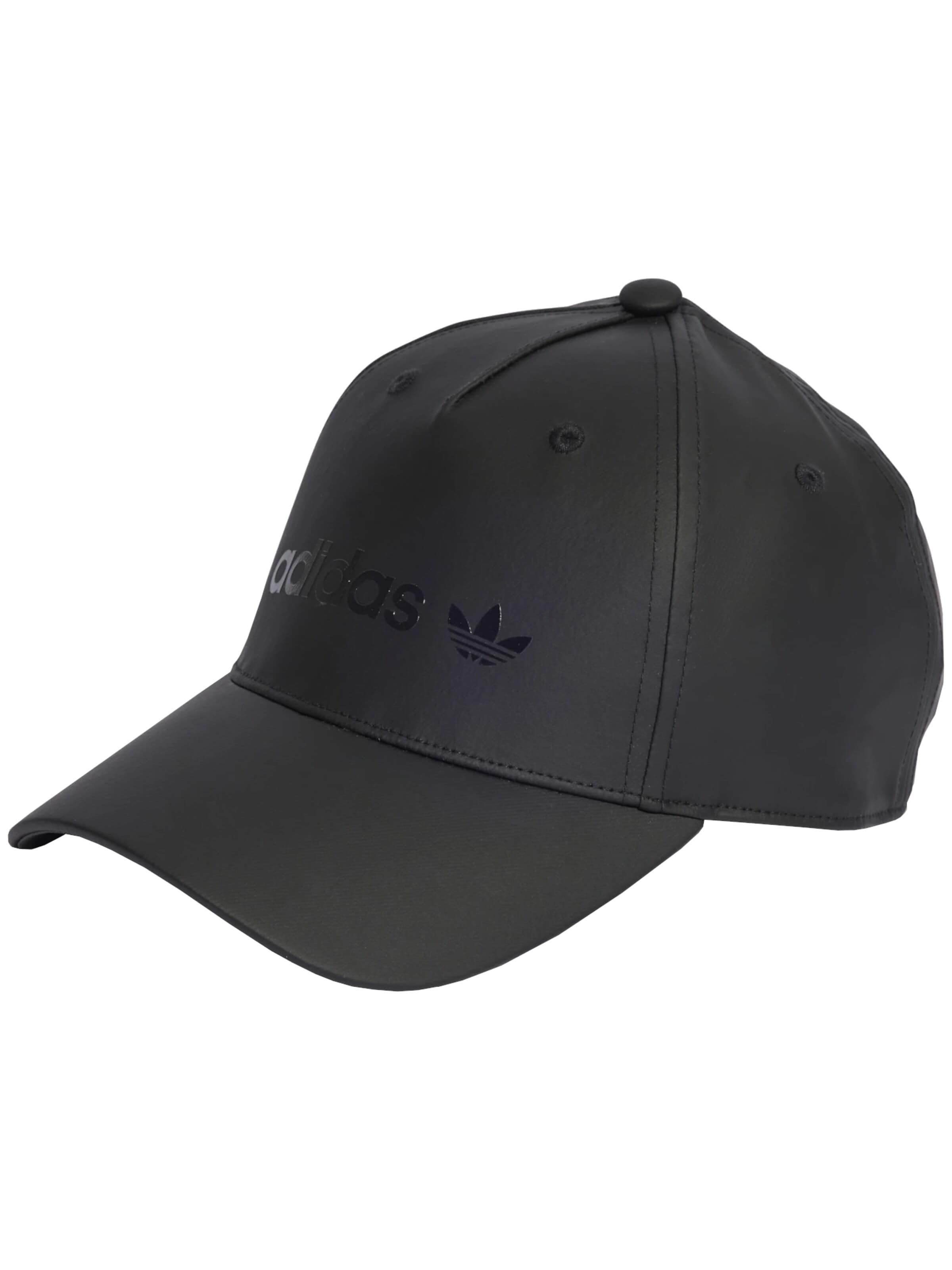 ADIDAS ORIGINALS Pet 'Satin Baseball Cap' in Zwart: voorkant
