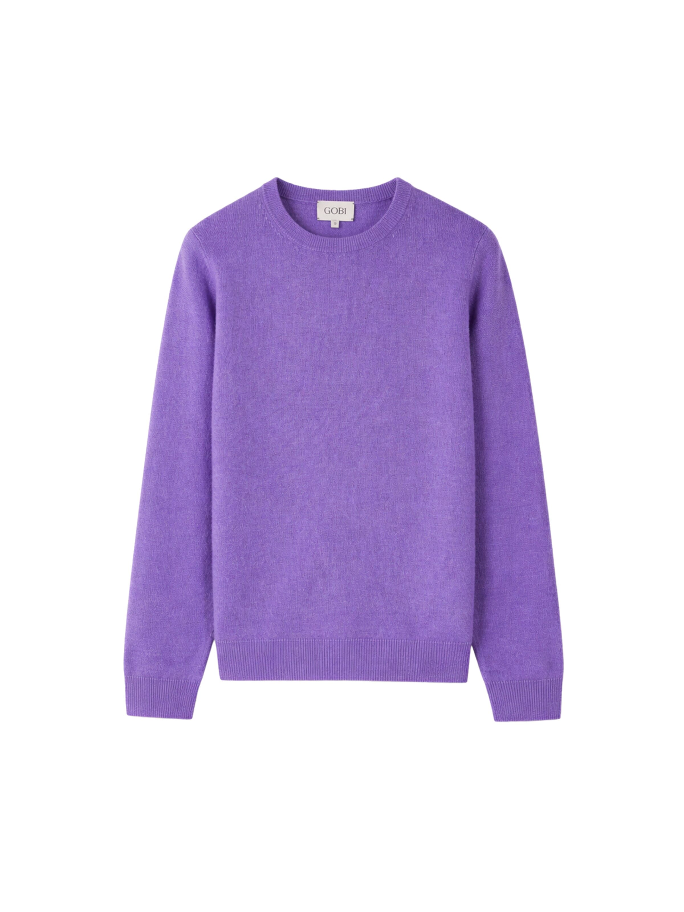 GOBI Cashmere - Jersey 'Women's Essential Cashmere Crewneck Sweater' en lila: frente