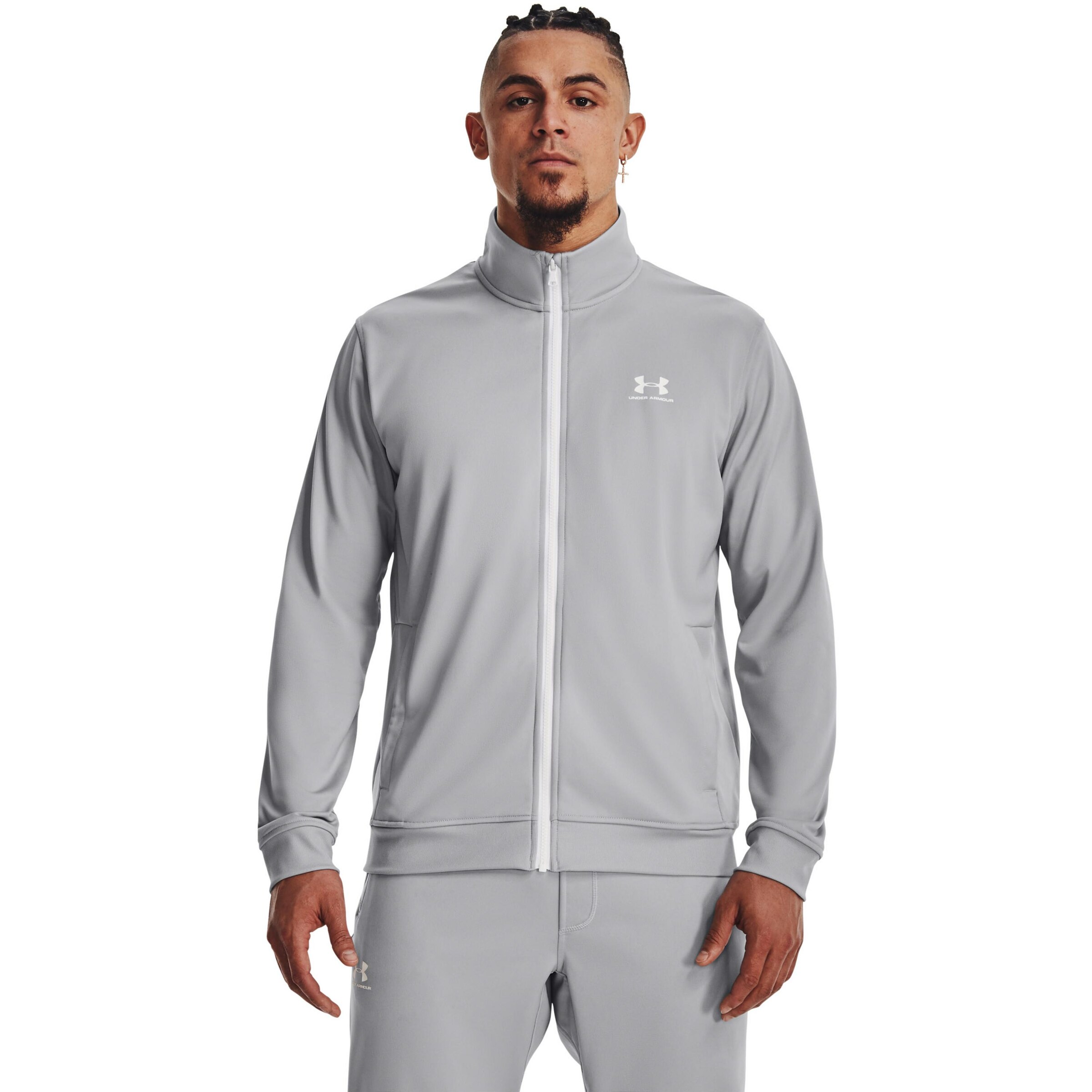 UNDER ARMOUR Sportsweatvest in Grijs: voorkant