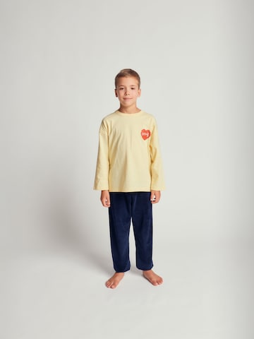 Maru + Bo - Camiseta 'BASIC HEAVY-WEIGHT PIXEL HEART GRAPHIC T-SHIRT' en amarillo