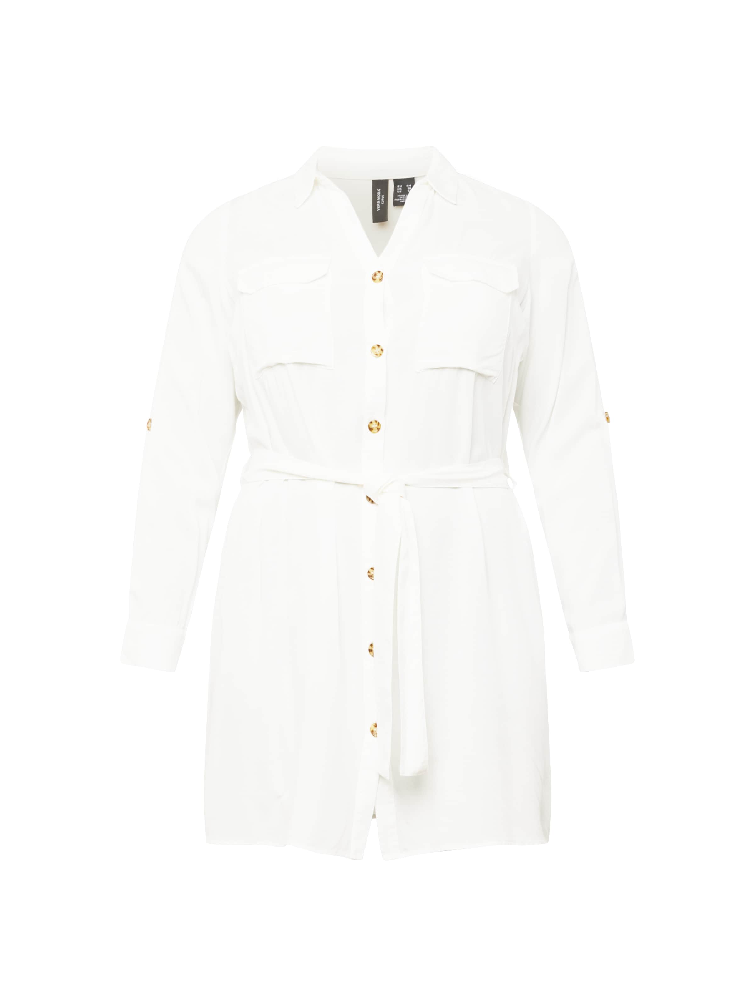 Vero Moda Curve Košilové šaty – bílá: přední strana