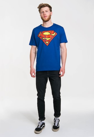 LOGOSHIRT Shirt 'Superman' in Blauw