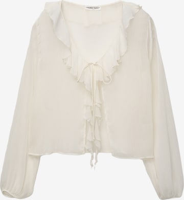 Pull&Bear Pusero värissä valkoinen: etupuoli