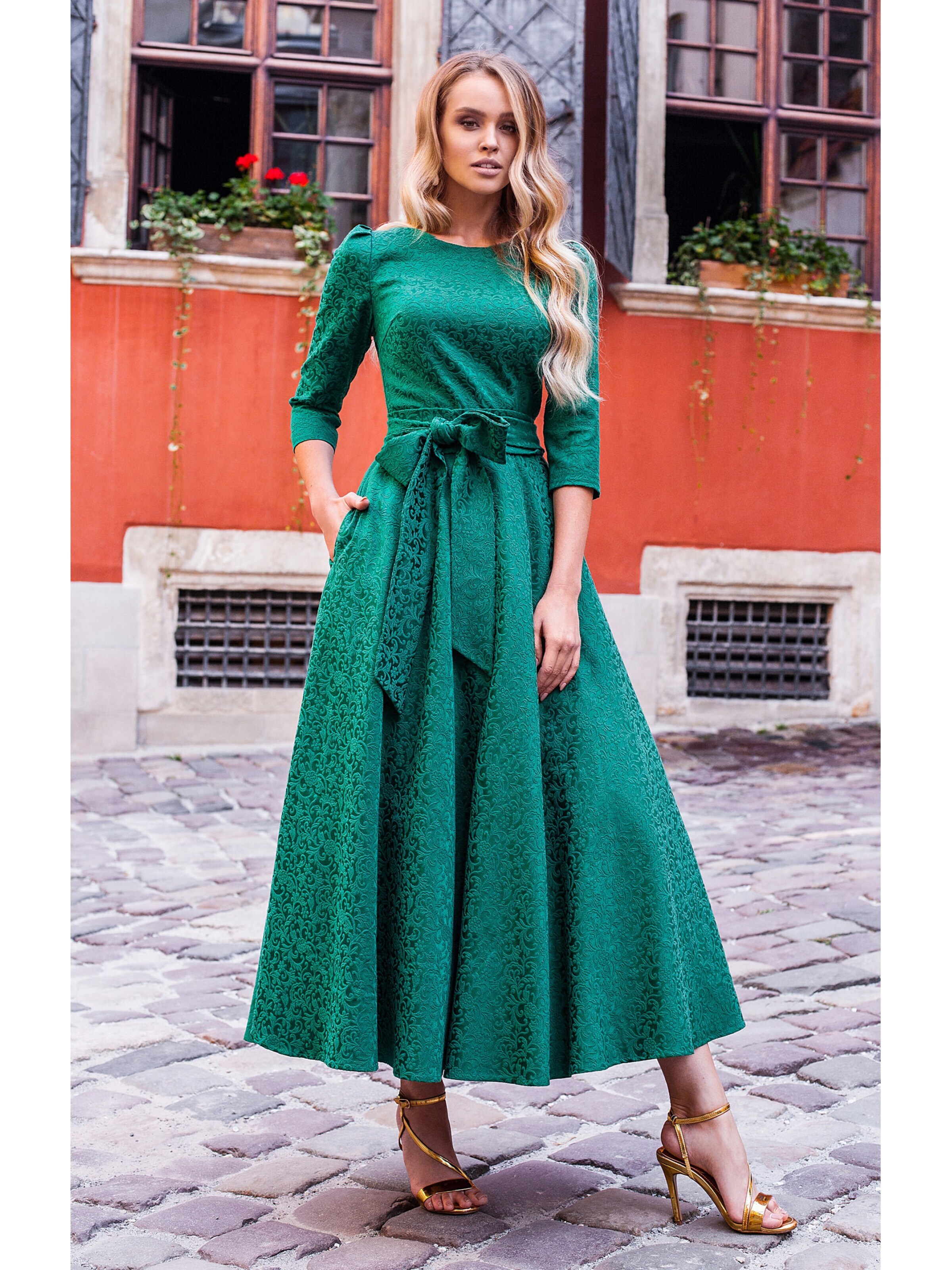 MATSOUR’I Blousejurk 'Juliana' in Groen