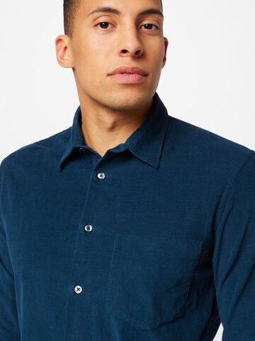 MADS NORGAARD COPENHAGEN Slim fit Button Up Shirt in Blue