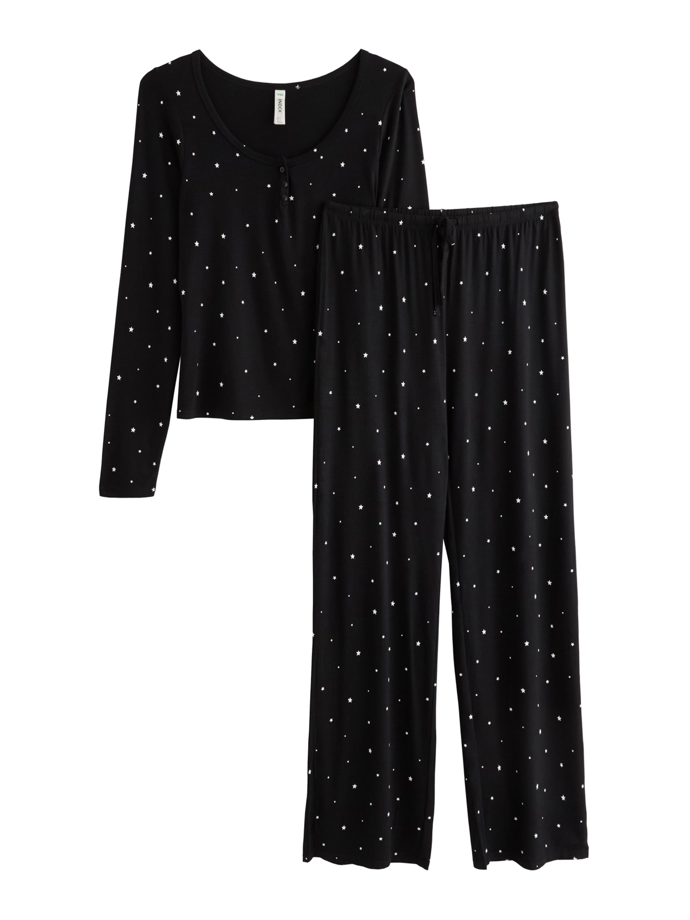 Lindex Πιτζάμα σε μαύρο: μπροστά