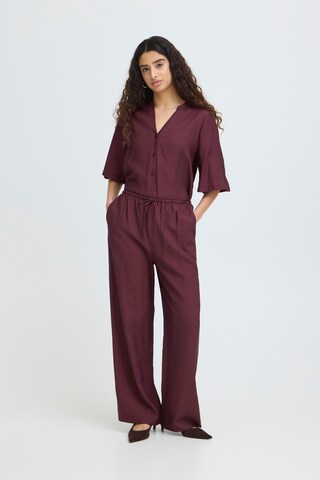 ICHI Loosefit Broek 'ICHFalura' in Rood: voorkant