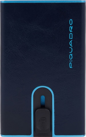 Piquadro Case 'Black Square' in Blue: front