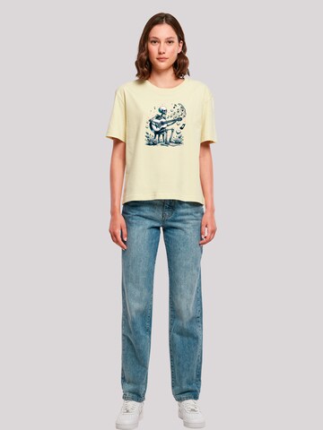 T-shirt 'Skelett Spielt Gitarre, Musik, Liebe' F4NT4STIC en jaune