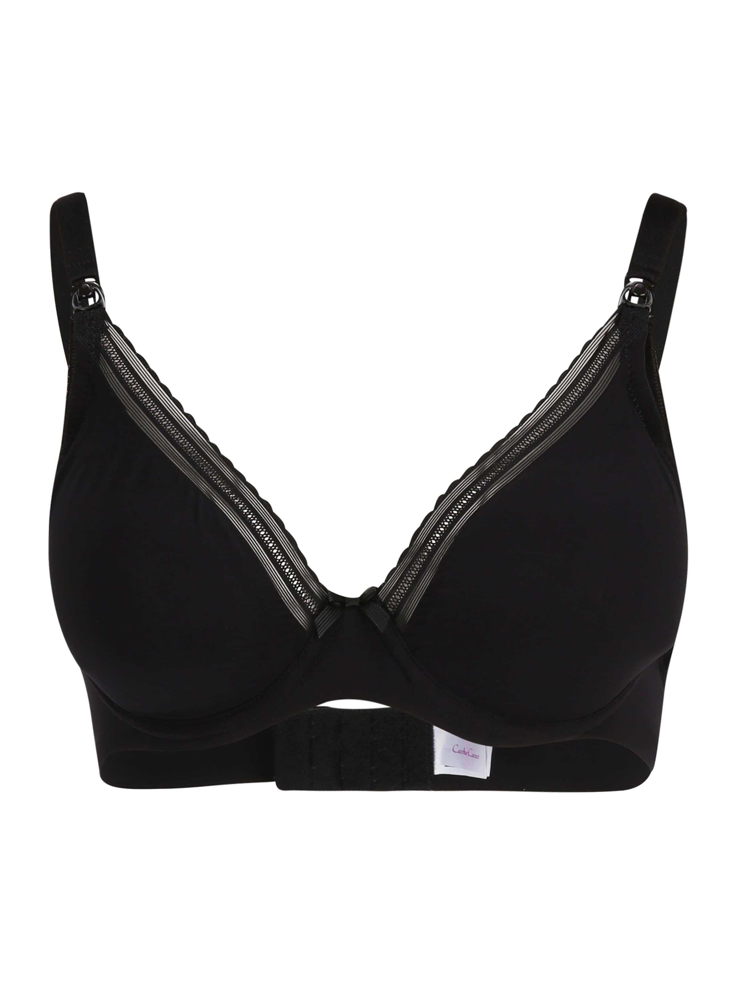Cache Cœur Triangle Nursing bra 'MILK' in Black: front