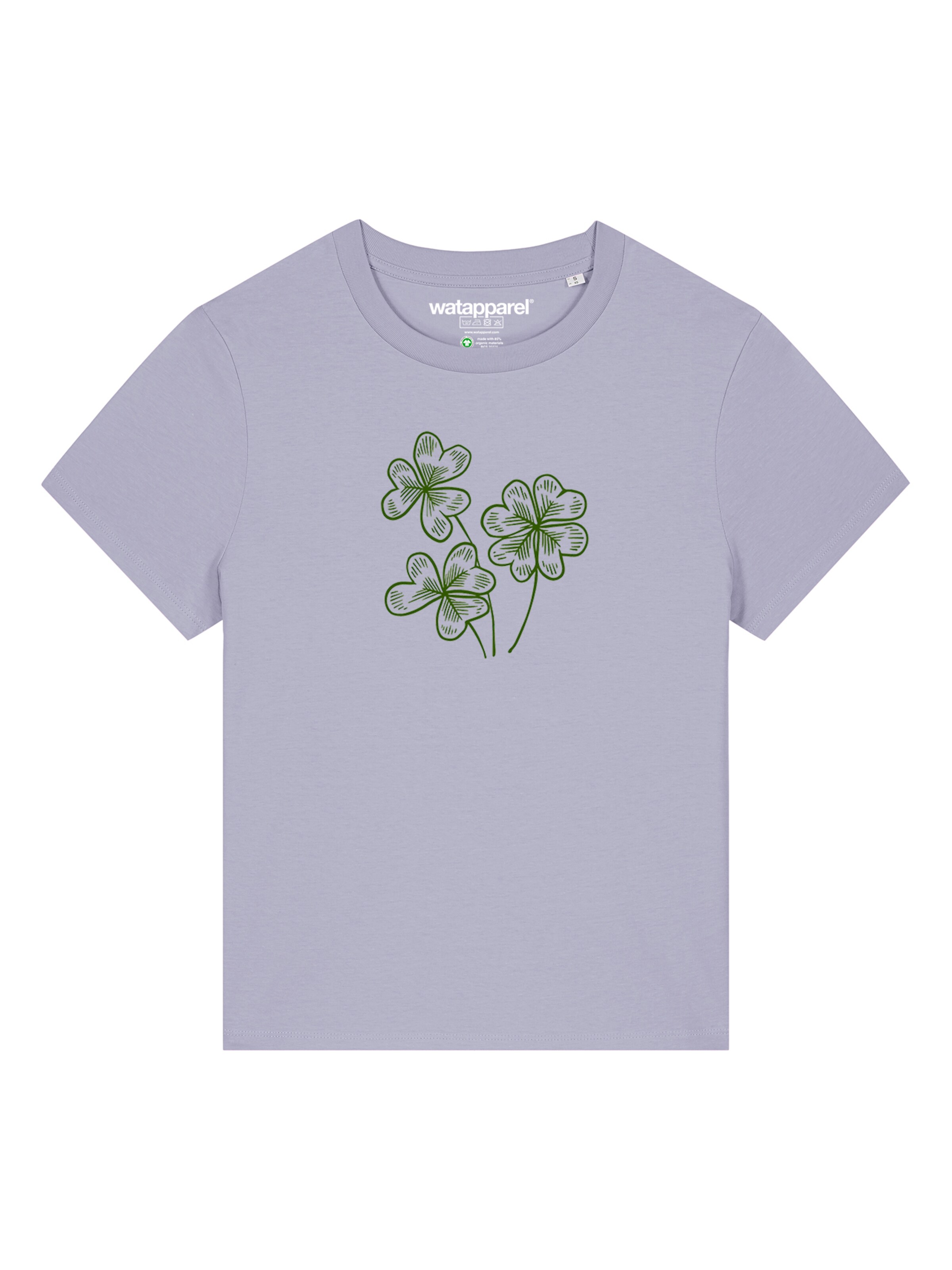 Watapparel Shirt 'Glücksklee' in Lila: voorkant