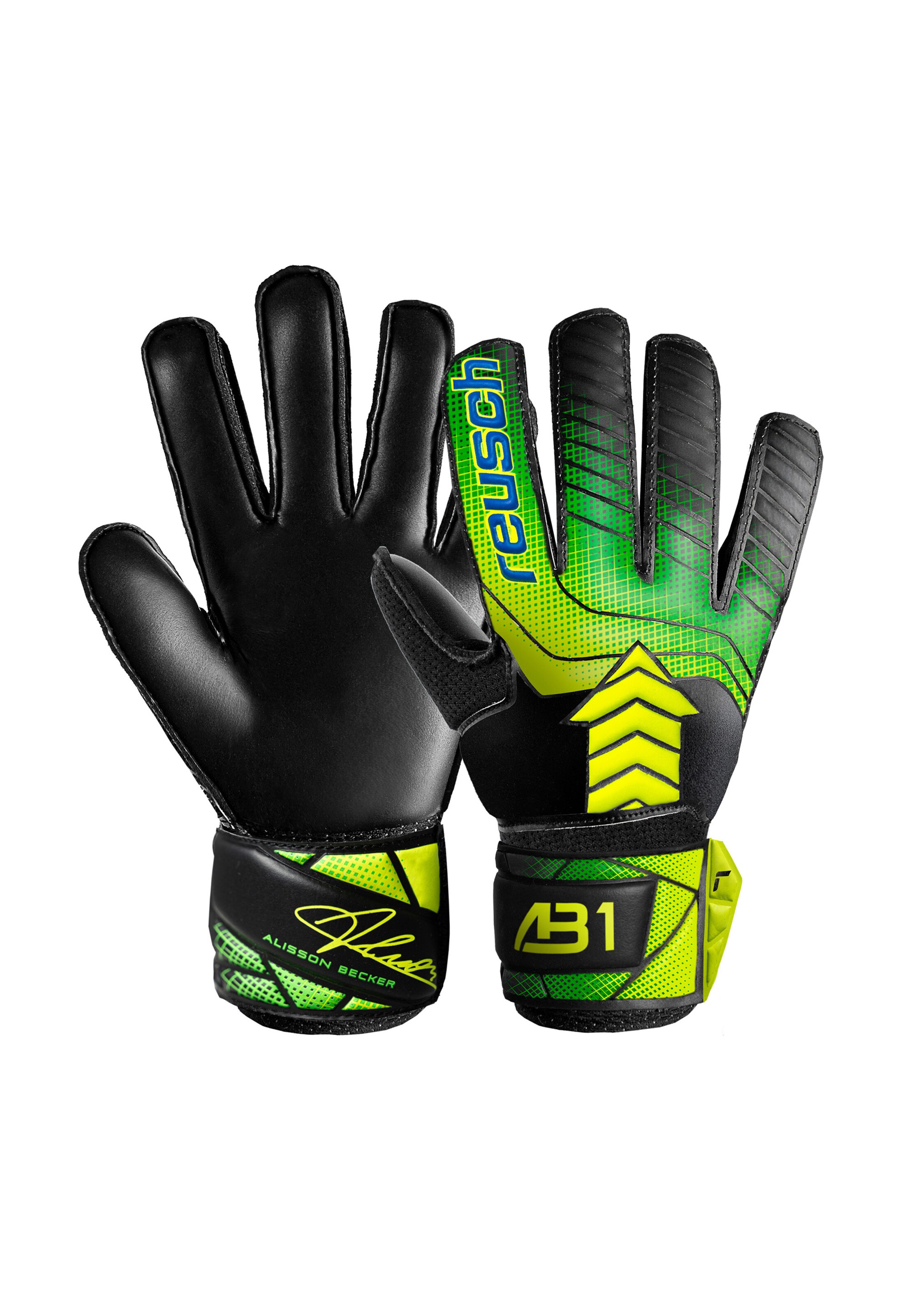 REUSCH Torwarthandschuhe 'Attrakt AB1 Solid Junior' in Gelb: Vorderseite