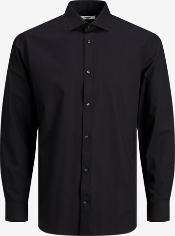 JACK & JONES Button Up Shirt 'Royal' in Black: front