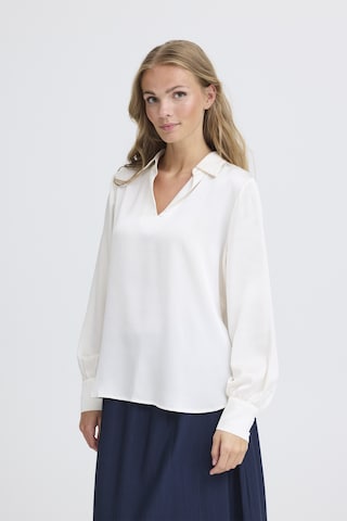 ICHI Bluse in Beige: Vorderseite