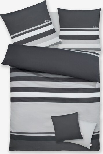 s.Oliver Bettbezug in grau / dunkelgrau / weiß, Produktansicht